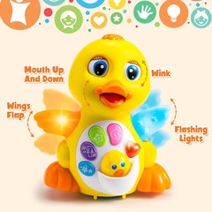 Baby Toys Duck, Infant Dancing Crawling Musical Toys 18+ Months, Tummy Time Ligh