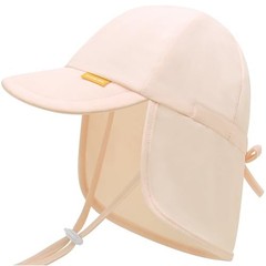 Adjustable Baby Sun Hats with UPF50+ & Neck Flap Protection 6-24 Months A-beige