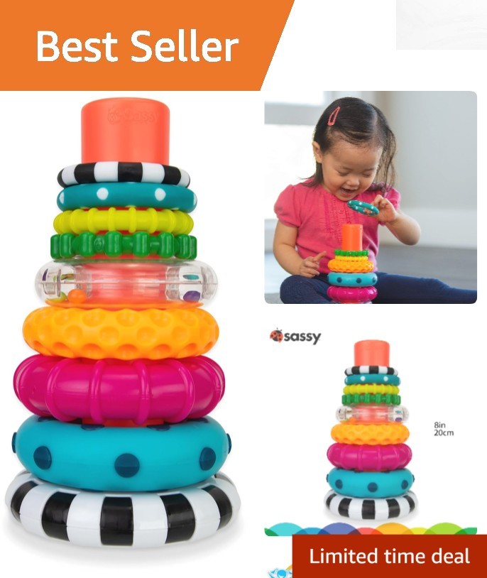 Colorful 9-Piece Stacking Circles Toy – Early Learning for Infants 6-24