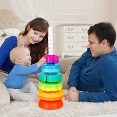 BYFWH Spinning Stacking Toys for Babies 12+ Month Ring 14 Inches, Colorful