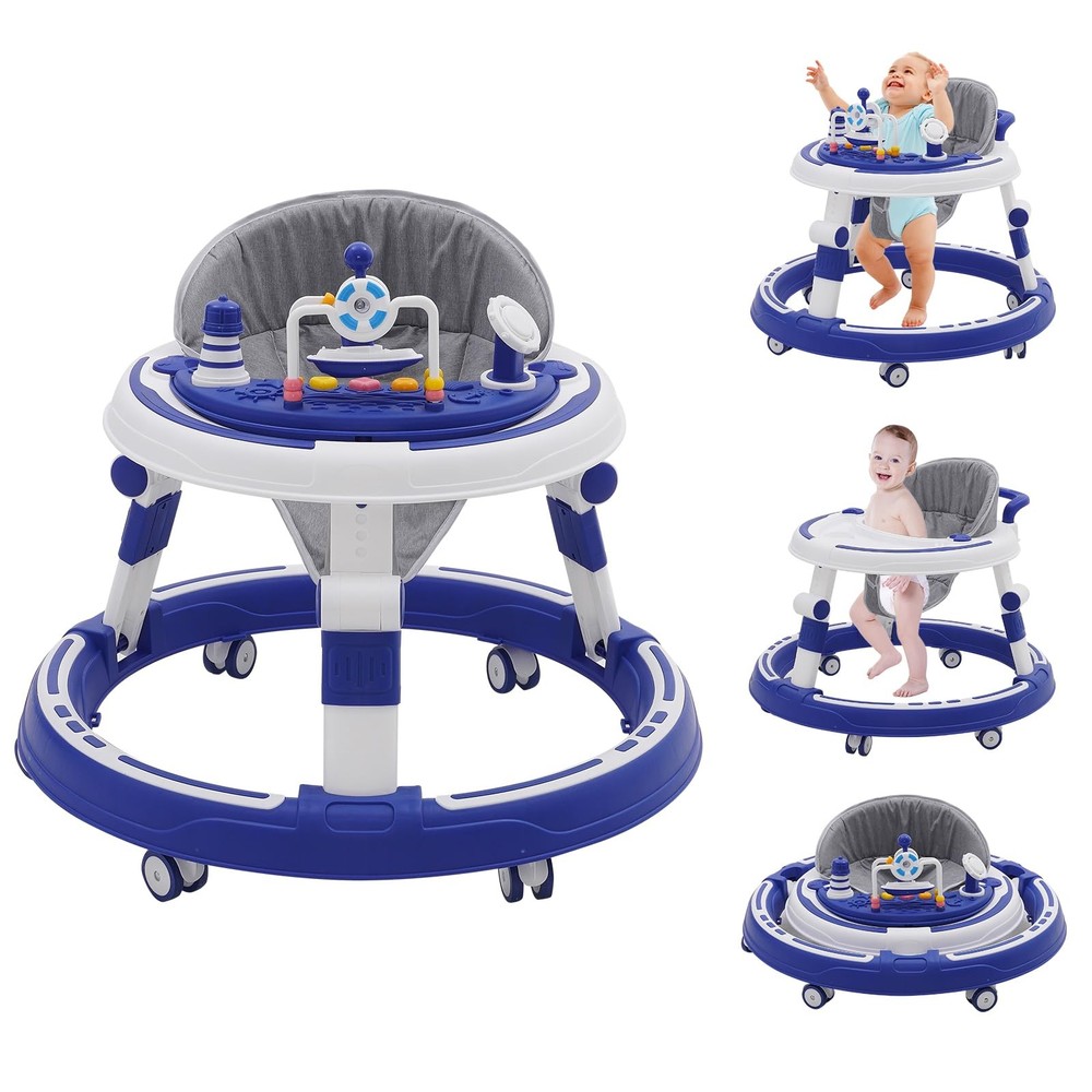 Baby Walker Kids Sit-to-Stand Walker Activity Center with Entertainment Table…