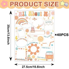 Chunnin 40Pcs Groovy Read All About Me Posters For Classroom Decorations Groo…