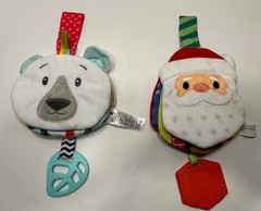 Christmas & Winter Soft Baby Books With Teethers Lot Of 2 Santa & Polar Bear
