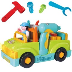 Toddler Tool Set Toy Trucks Kids Mechanic Workbench Take Apart Musical Toolbo…