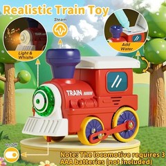 Train Set for Toddlers 2-4 with Steam, Music&Light, Electric Train Toy Set