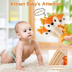Baby Rattles Soft Sensory Shaker Teething Toys Plush Animal Newborn Gift 0-12 Mo