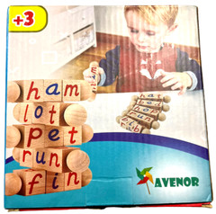 Kids Wooden Learning Blocks Reading Words Toy Age 3+ Educational NEW