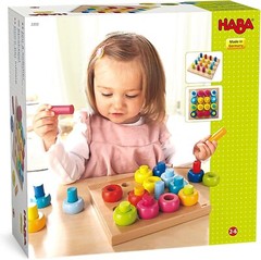 33-Piece German Beech Wood Stacking Rings – Multi-Color Sorting Toy for Toddlers