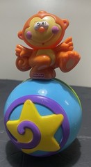 Fisher-Price Go Baby Go Crawl-Along Musical Monkey Ball Toy Orange Blue Tested