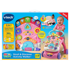 VTech Stroll & Discover Activity Walker Pink Baby Toddler Push Walker Toy