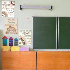 12 Pcs Rainbow Classroom Decor Boho Poster Elementary Bulletin Board Decorations