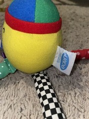 Vintage EDEN Plush Octopus 9” Baby Sensory Toy Rattle Crinkle Teether Primary