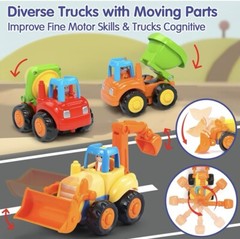Inertia Toy Early Educational Toddler Baby Toy Friction Powered Cars Push and…