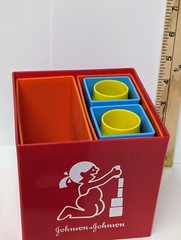 Johnson & Johnson Stack & Fit Shape Sorter Red Square Developmental Vintage