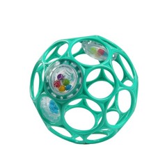 Oball Easy-Grasp Rattle BPA-Free Infant Toy in Teal, Age Newborn and up, 4 In…