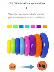 Interactive Rainbow Circle Stacking Toy Yellow Duck Kids Game Birthday Gift Idea