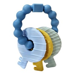 Baby Keys Teether Toys,Silicone Teething Toys for 3+ Months,Teething Blue-