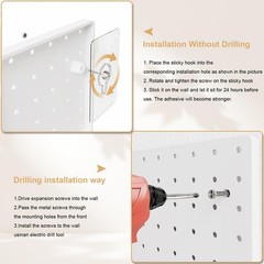 FZK Peg Board with Hooks, Plastic Pegboard Kit with 4 White Pegboards and Acc…