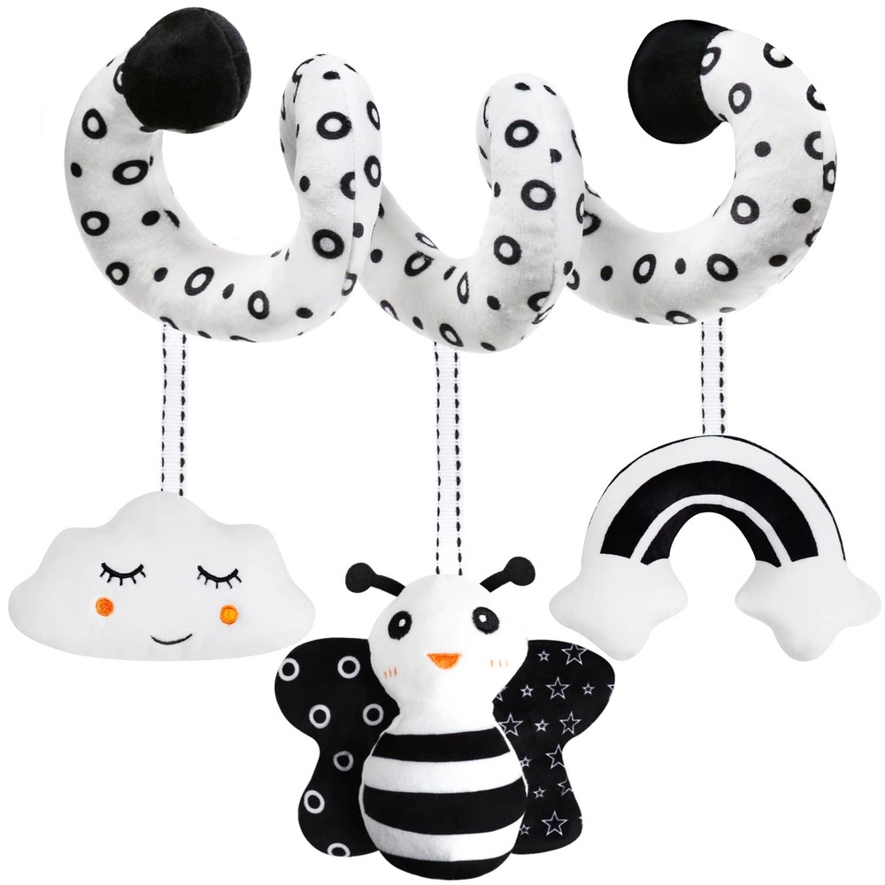 Baby Spiral Hanging Stroller and Car Seat Toys Black and White High Contrast …