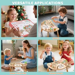 Hewaurorion Wooden Activity Table for Toddlers 1-3, 9 in 1 Montessori Sensory