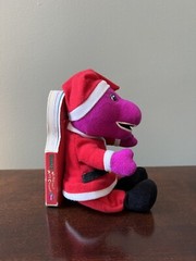 Barney Santa We Wish You a Merry Christmas Plush Board Book 1999 USA Lyrick
