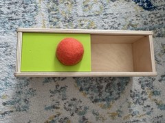 Lovevery Top Sliding Box With Felt Ball Drop Wooden Toy Montessori Sensory