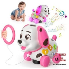3-in-1 Musical Puppy Toys for 1 Year Old Girl Gift, Educational Baby Toy 6 Pink