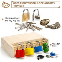 8 PCS Montessori Lock and Key Toy, Montessori Toys for Toddlers 3 4 5 Year Ol…