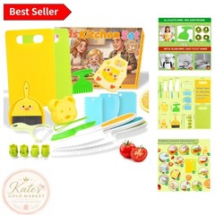 Complete Toddler Kitchen Toys Set: 20 Pcs with Safe Knives & Cleaning Tools