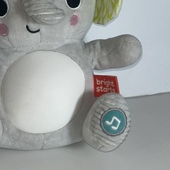 Bright Starts Gray Elephant Musical Light Crinkle Soothing Toy FLAW 20 Min Music