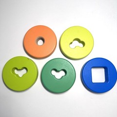 Lovevery Twist & Pivot Pattern Puzzle Replacement Pieces Blue Green Orange.