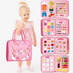 Busy Book Educational Toys For Toddler Portable Activity Travel Board
