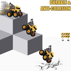 Friction Powered Toddler Construction Truck Set – No Batteries Needed, 4 Toys