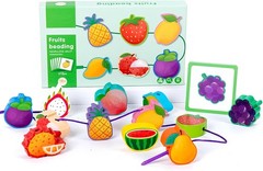 Wooden Threading Stringing Toys for 3+ Years Old Boys and Girls CSJM-02 (Fruits)