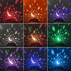 Kids Night Light Projector 360 Rotation 12 Colors Bedroom Lamp Gift Boys Girls
