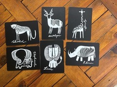 Wee Gallery Art Cards for Baby 2 Sets Original and Safari Animals Black & White