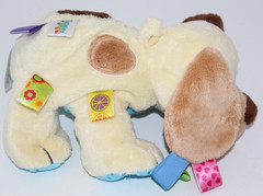 TAGGIES Brown & Yellow Puppy Dog Baby Infant Toy Stuffed Plush Animal Rattle