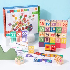 Wooden ABC Letters Building Blocks Learning Education Toys Kids gift