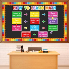 Math Bulletin Board Set How to Learn Math Posters Classroom Decoration Educat…