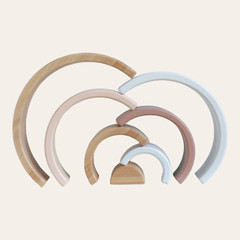 Personalized Beige Wooden Stacker Toy – Nursery decor – Baby shower gift