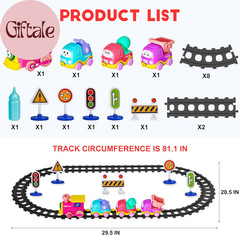 Steam Track Train Set for Toddlers, Magnetic Connection Train Toys W/Lights & So