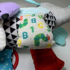 Eric Carle Elephant Plush Rattle Crinkle Hanging Toy Car Seat Stroller Activity