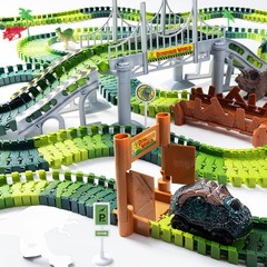 268 PCS Race Tracks Dinosaur Toys for Kids 3-5, Glow in The Dark Magic Toy Se…