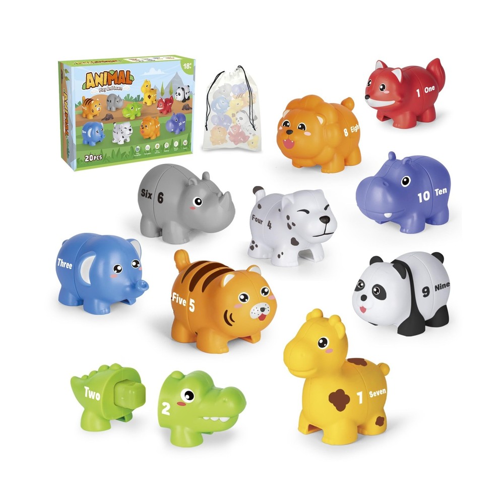 20PCS Animal Number Matching Learning Toys for Toddlers 2-4, 10 Dif… Fast Ship