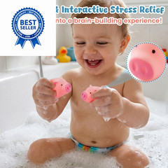 HAKACC 20 PCS Mini Squeezable Pig Bath 1.5×1.5×2.5 Inch (Pack of 20), Pink
