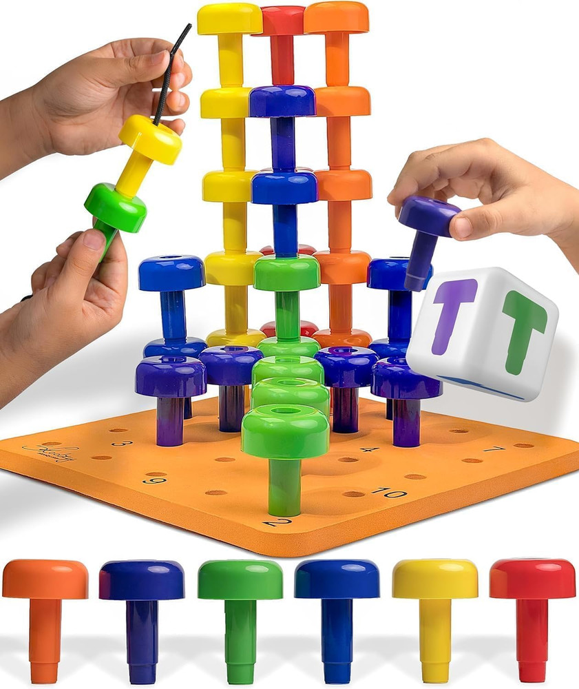 Peg Board Set – Montessori Toys for 2 Year Old – 33 Pc Peg Board for Kids – Occu