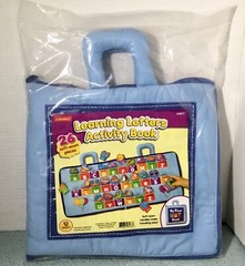 LAKESHORE LEARNING LETTERS ACTIVITY BOOK SOFT PLUSH ALPHABETS w/STORAGE BAG NEW