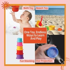 Colorful Stacking Cups for Babies and Toddlers, 8 PCS Nesting and Stackable C…