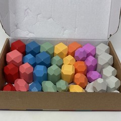 Montessori Educational Wooden Toy Blocks BUNMO XL Wood Stacking Rocks 38 Pc