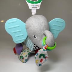 Eric Carle Elephant Plush Rattle Crinkle Hanging Toy Car Seat Stroller Activity